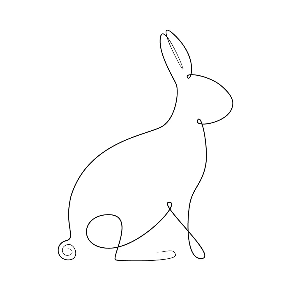 A rabbit as a continuous line art