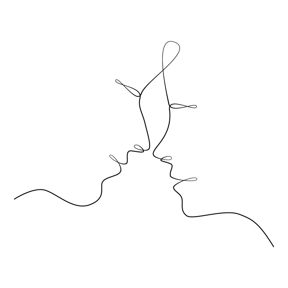 A couple as a continuous line art