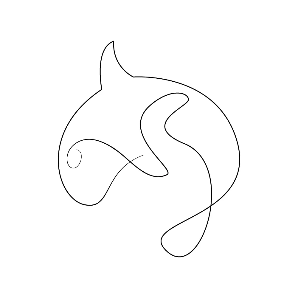 An orca as a continuous line art