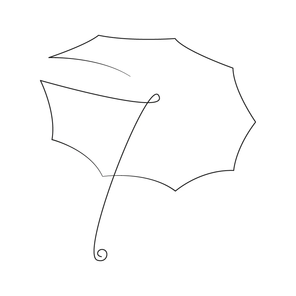 An umbrella as a continuous line art