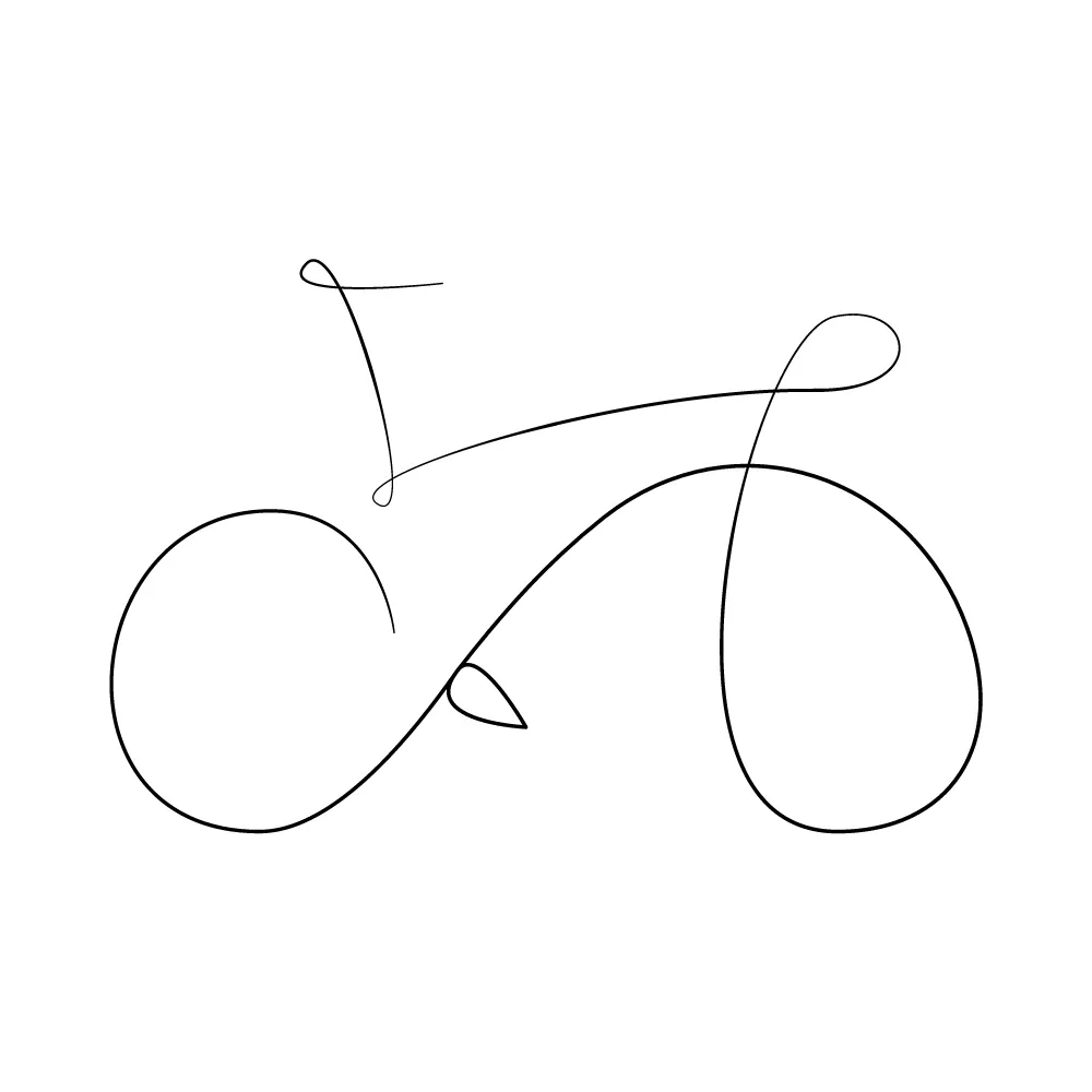 A bicycle as a continuous line art