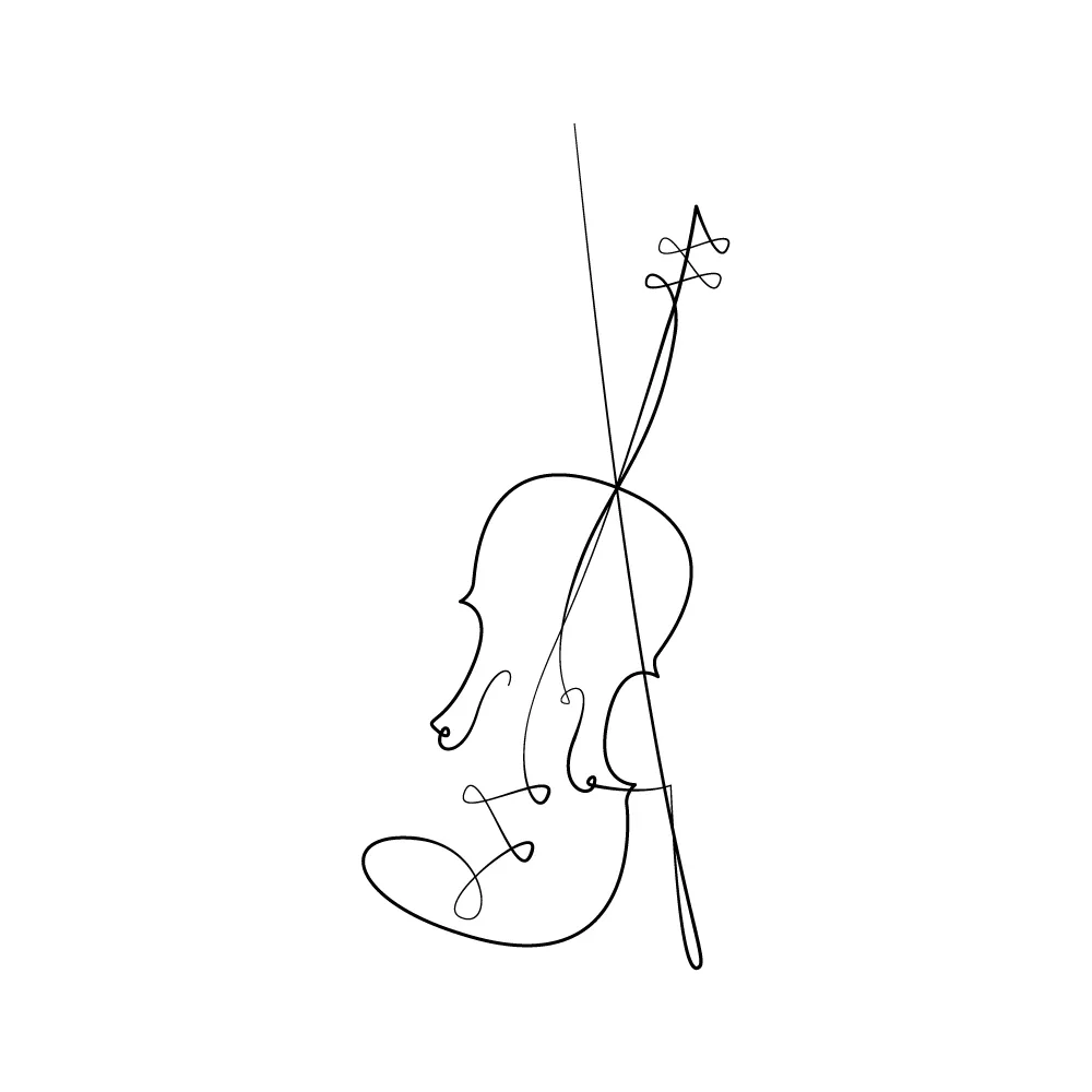 A fiddle as a continuous line art