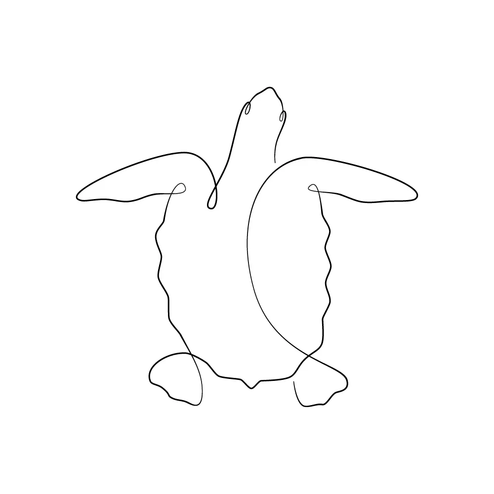 A turtle as a continuous line art