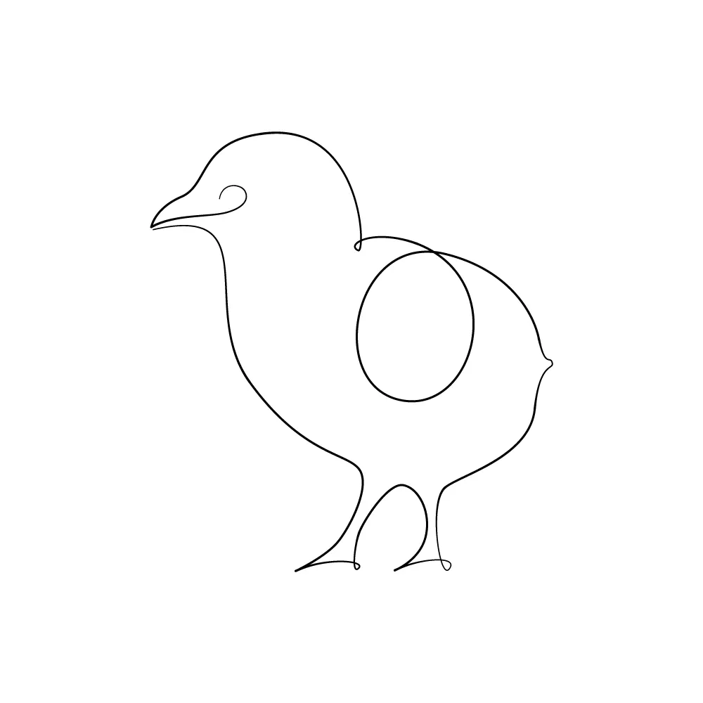 A chicken as a continuous line art