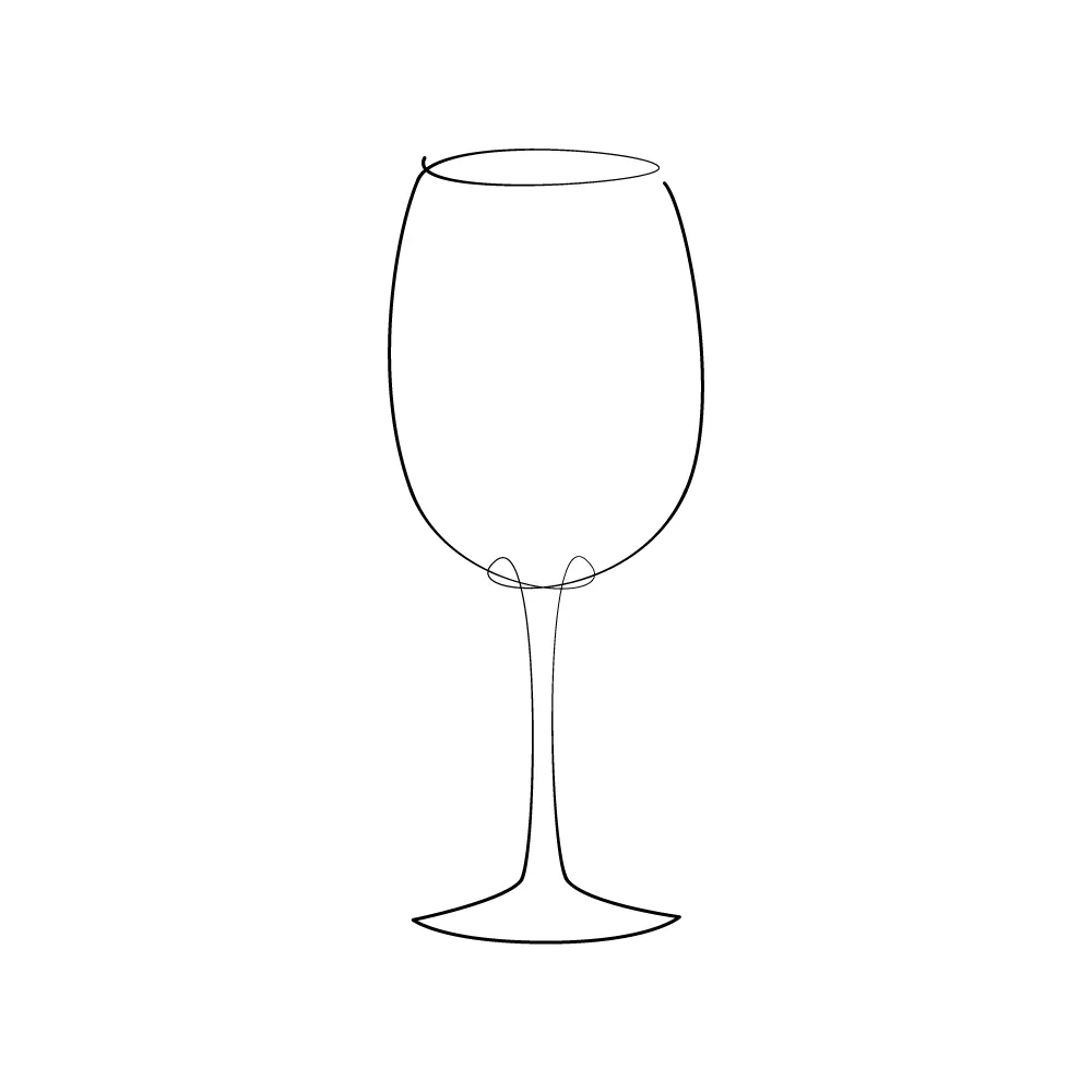 A wineglass as a continuous line art