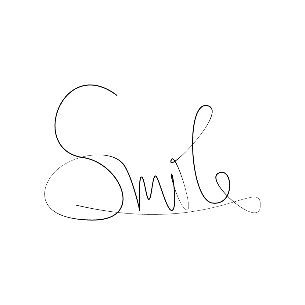 The word Smile as a continuous line art