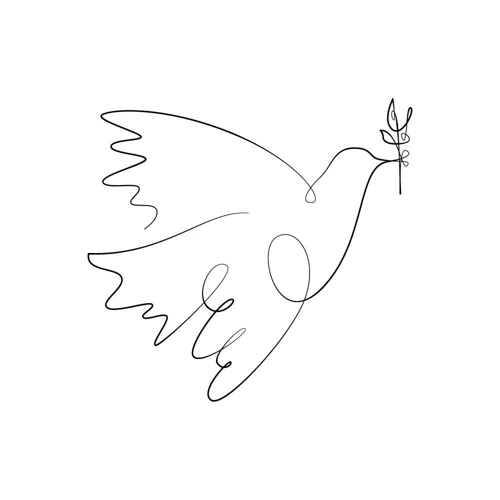 A dove as a continuous line art