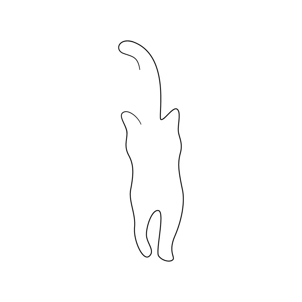 A cat as a continuous line art